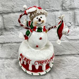 Santas Workbench Wind-Up Merry Christmas Music Box Spinning Snowman Fur Elise